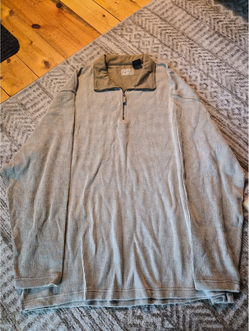 Faded Glory Mens Jacket Half Zip Cotton Pullover Size 2xl Tan  Excellent
